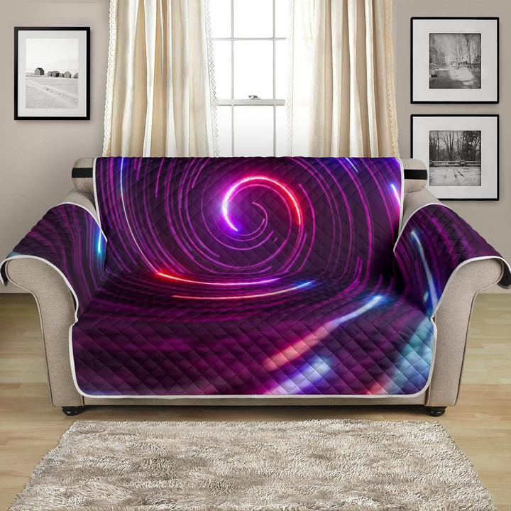 Vortex Twist Swirl Purple Neon Modern Color Pattern Sofa Couch Protector Cover