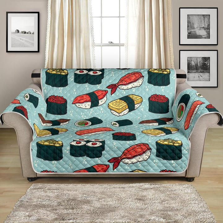 Collection Of Tasty Sushi For Food Lover Pattern Sofa Couch Protector Cover