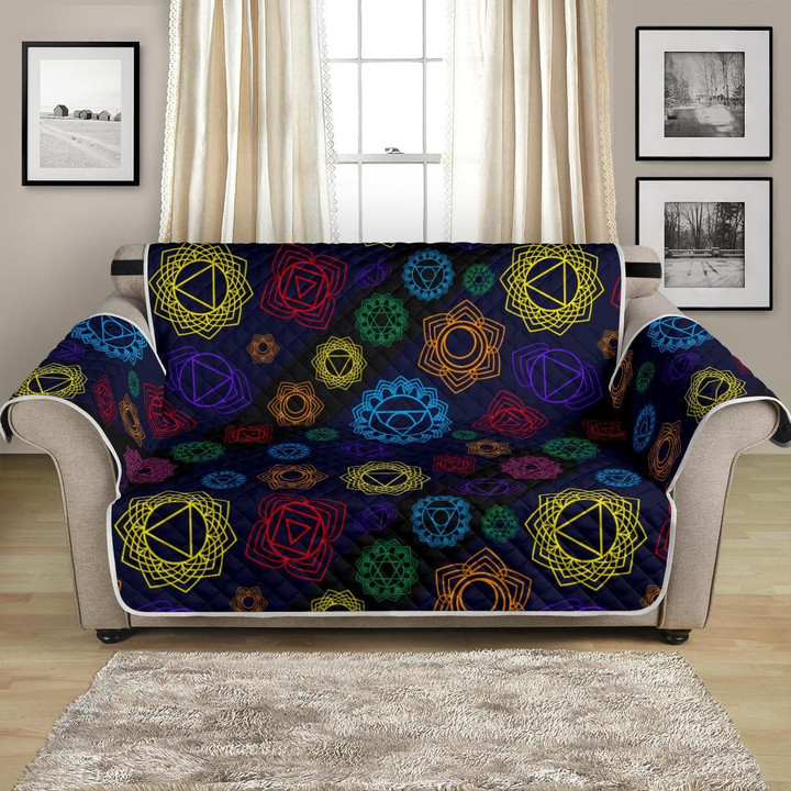 Colorful Chakra Sign Pattern Sofa Couch Protector Cover