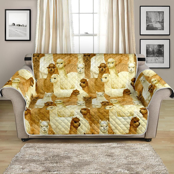 Alpaca In Yellow Watercolor Pattern Sofa Couch Protector Cover