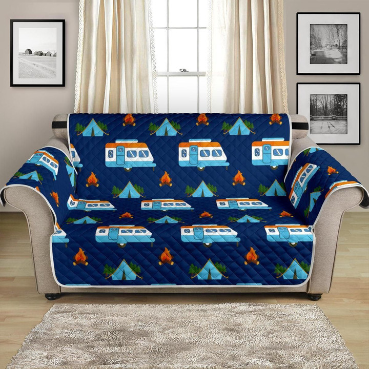 Camper Car And Night Forest Camping Pattern Sofa Couch Protector Cover