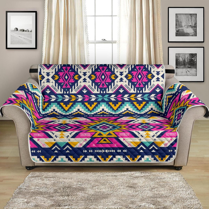 Pastel Color Aztec Geometric Pattern Sofa Couch Protector Cover