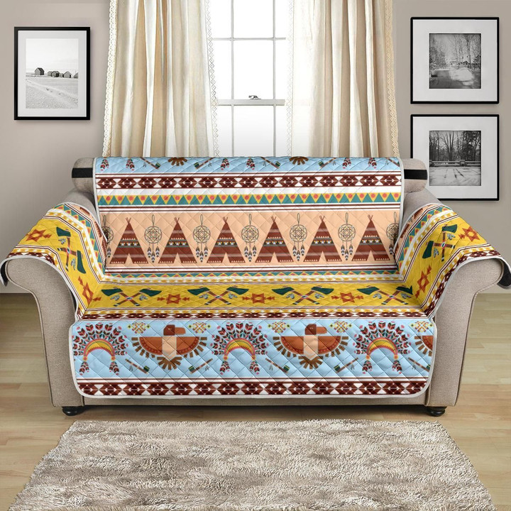 Native American In Pastel Color Pattern Sofa Couch Protector Cover