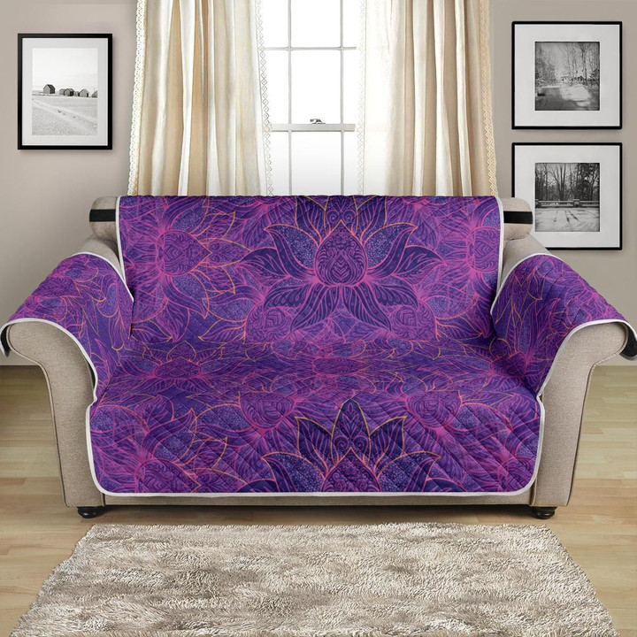 Bohemian Lotus Mandala Style Pattern Sofa Couch Protector Cover
