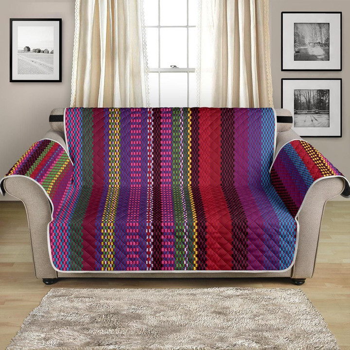 Colorful Serape Stripe Themed Pattern Sofa Couch Protector Cover