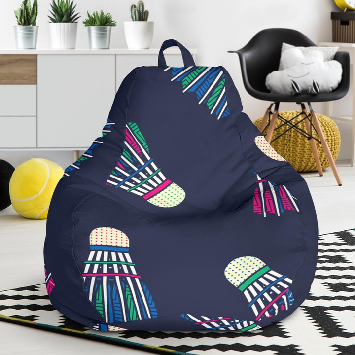 Shuttlecock Badminton Pattern Print Bean Bag Cover