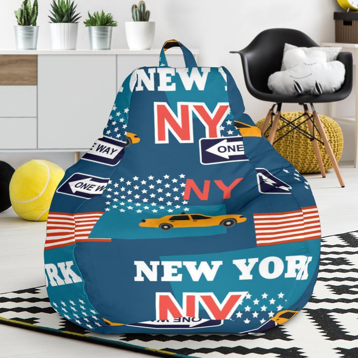 New York Pattern Print Bean Bag Cover
