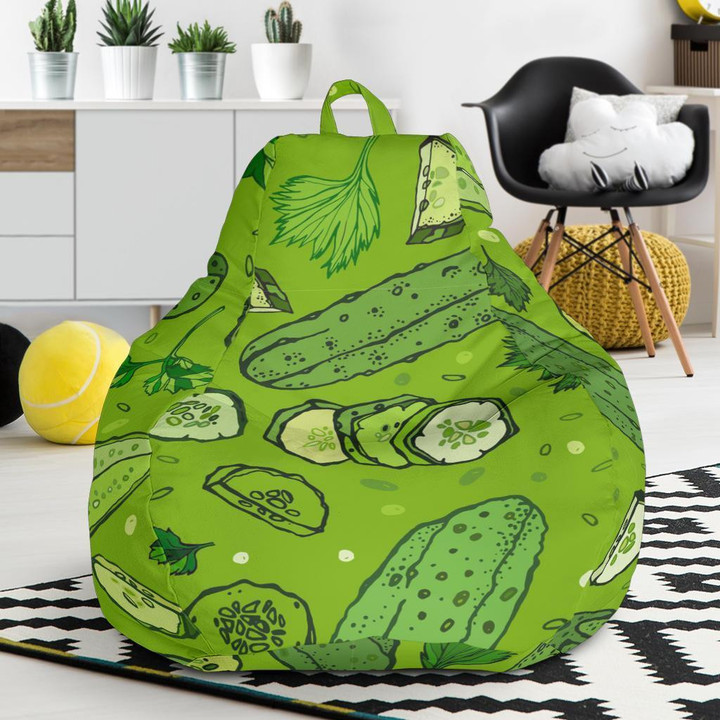 Pickle Cucumber Print Pattern Bean Bag Cover