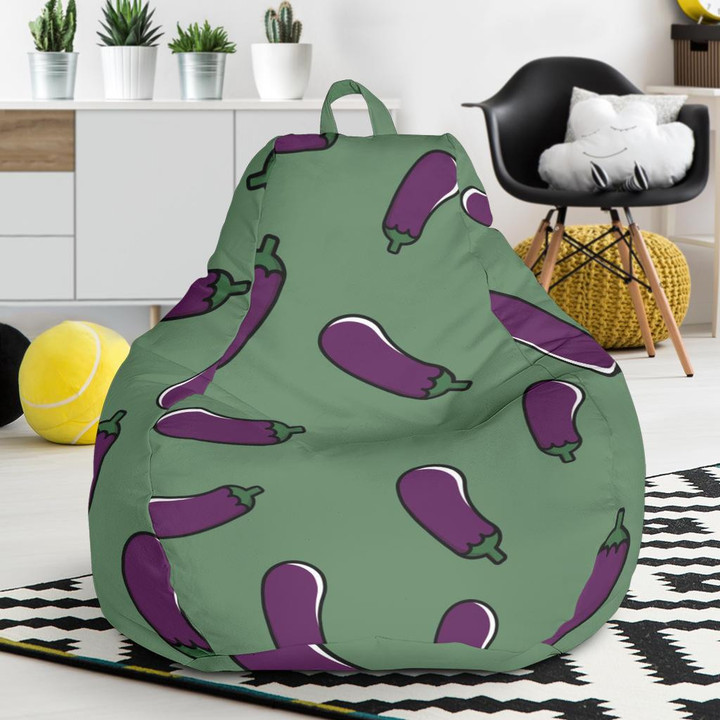Eggplant Pattern Print Bean Bag Cover