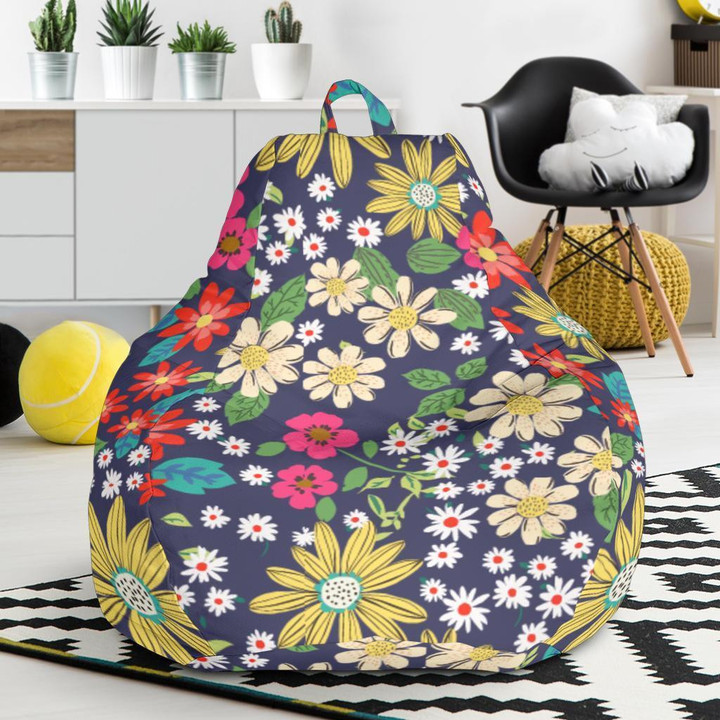Cute Colorful Daisy Pattern Print Bean Bag Cover