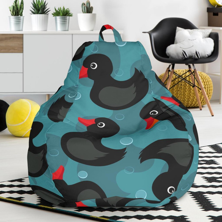 Black Duck Mallard Pattern Print Bean Bag Cover