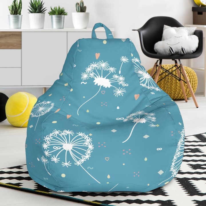 Dandelion Blue Pattern Print Bean Bag Cover