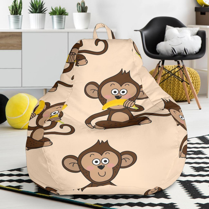 Banana Monkey Print Pattern Bean Bag Cover