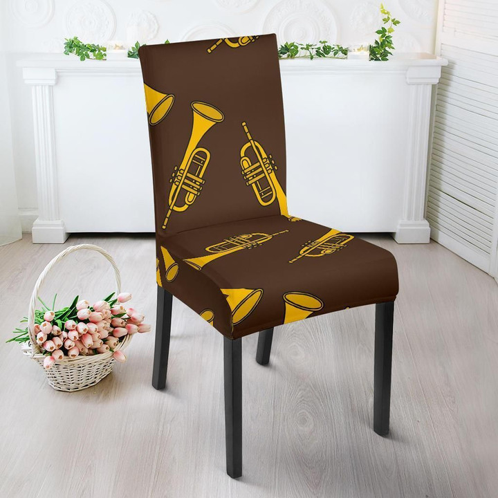 Trumpet Pattern Print Chair Cover