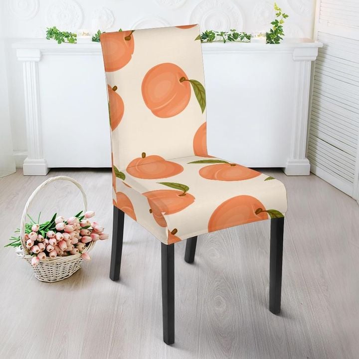 Peach Pattern Print Chair Cover