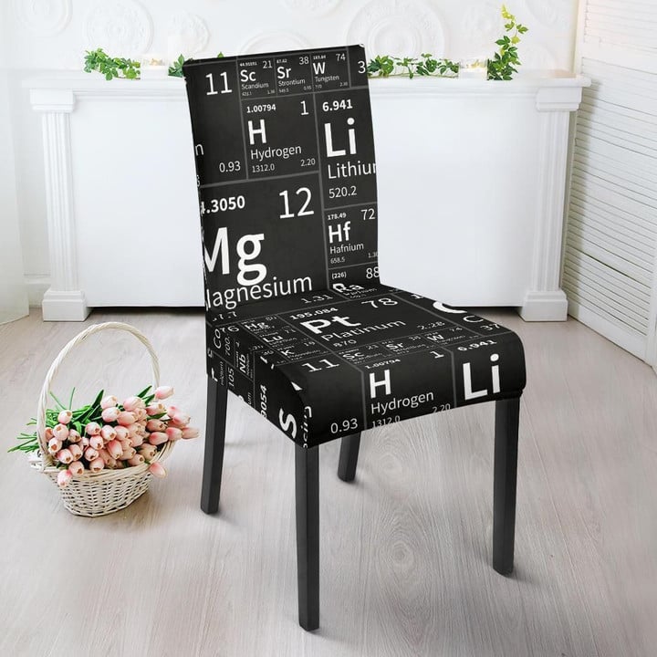 Periodic Table Science Print Pattern Chair Cover