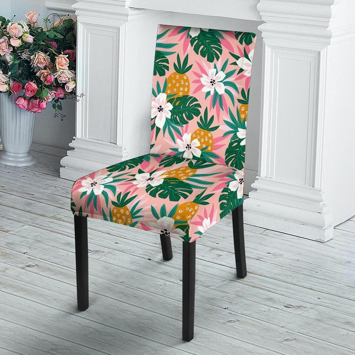 Tropical Flower Hawaiian Pineapple Print Chair Cover