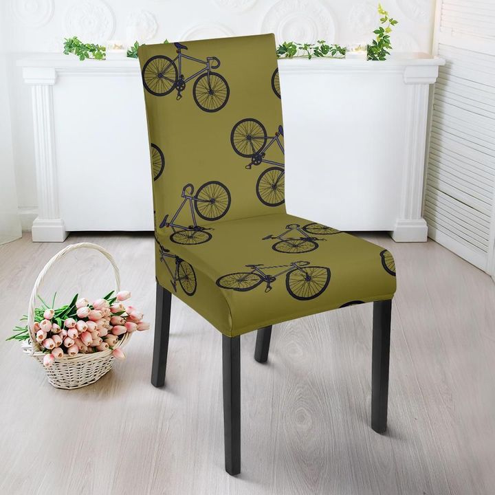 Bicycle Print Pattern Chair Cover