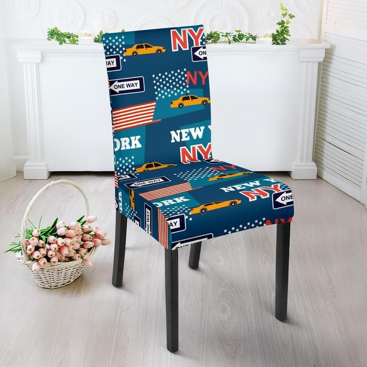 New York Pattern Print Chair Cover