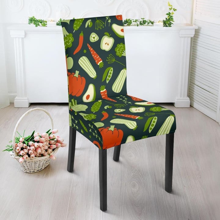 Vegan Pattern Print Chair Cover