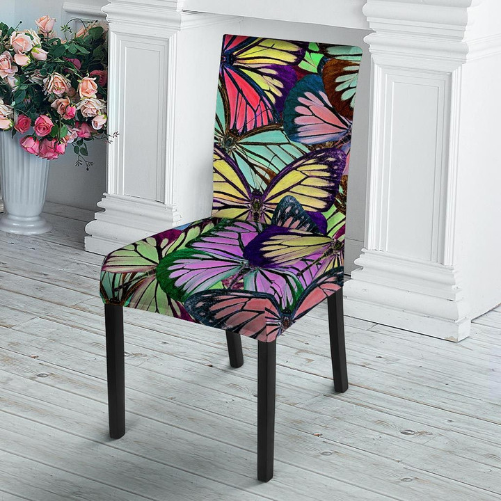 Colorful Butterfly Print Chair Cover