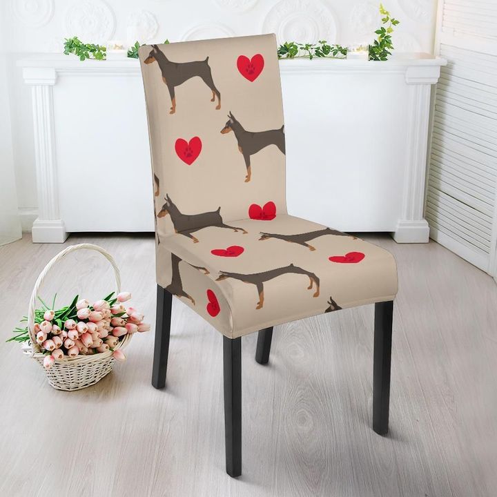 Doberman Dog Pattern Print Chair Cover