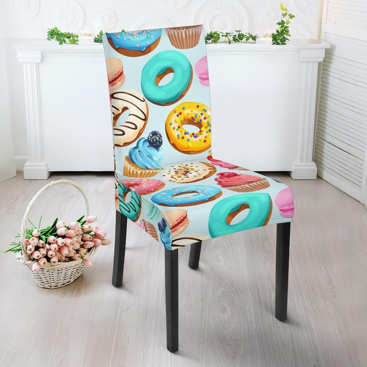 Dessert Cupcake Pattern Print Chair Cover