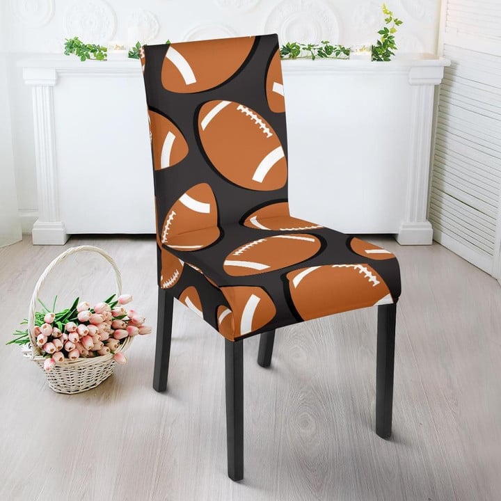 Rugby Ball American Football Print Pattern Chair Cover