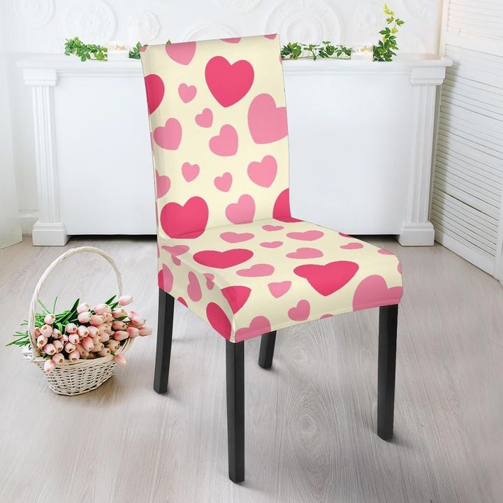 Heart Print Pattern Chair Cover