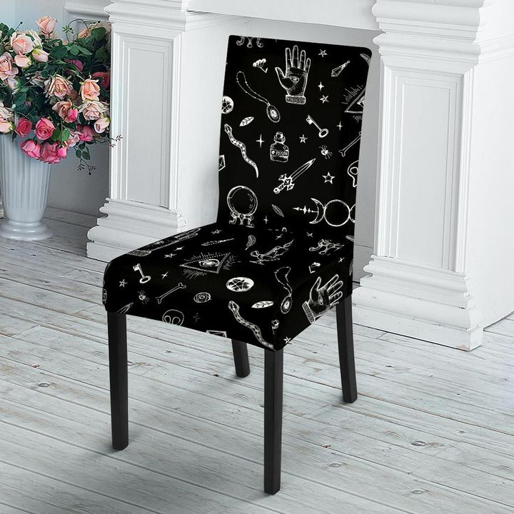Black Gothic Witch Chair Cover