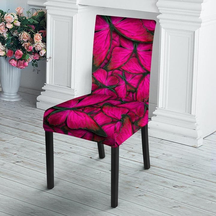 Black Pink Butterfly Print Chair Cover