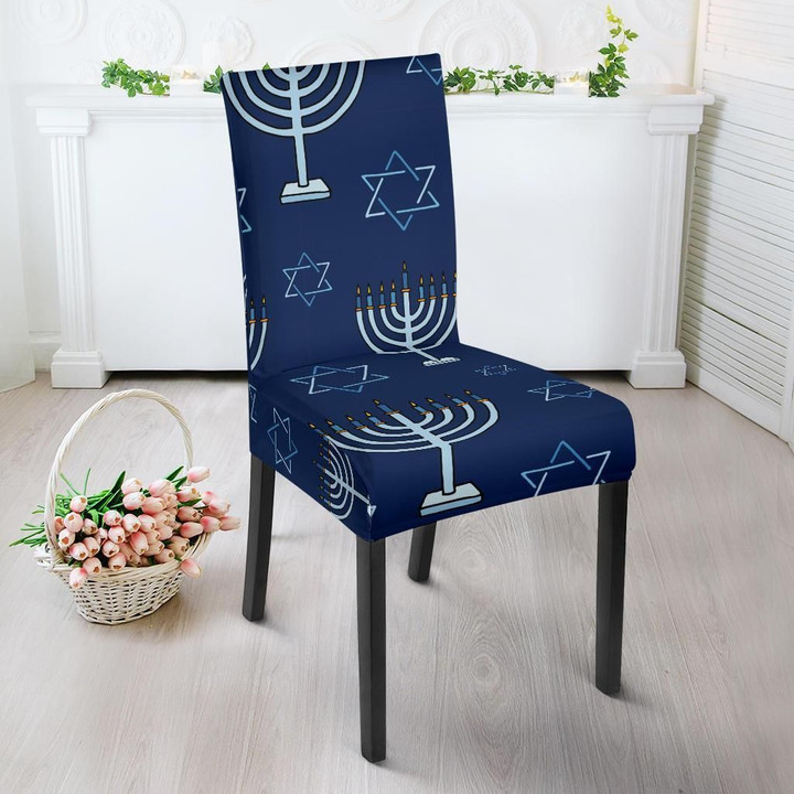 Pattern Print Hanukkah Chair Cover