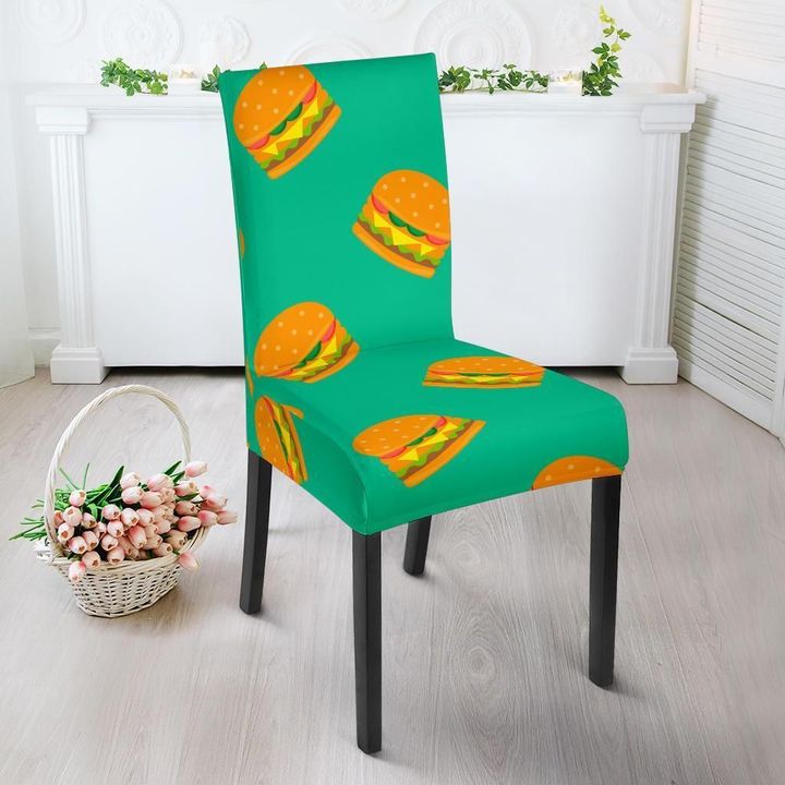 Hamburger Pastel Pattern Print Chair Cover
