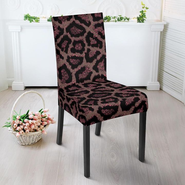 Brown Cheetah Leopard Pattern Print Chair Cover