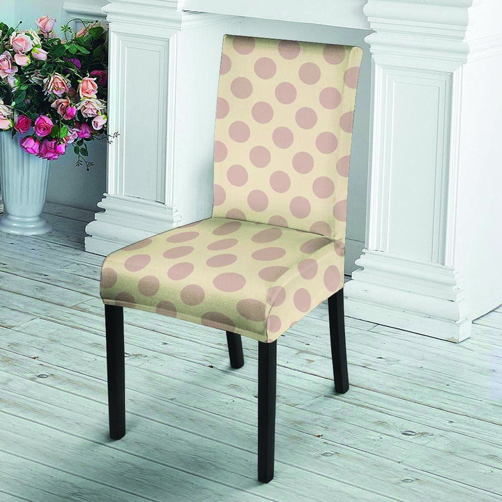 Brown And Cream Polka Dot Chair Cover