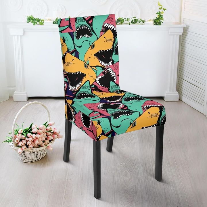Shark Print Pattern Chair Cover