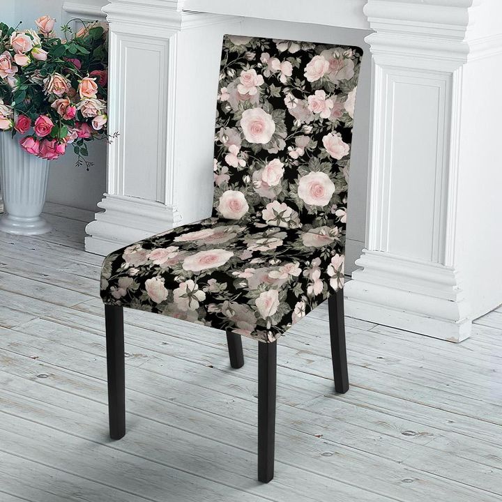 Pink Rose Floral Pattern Print Chair Cover