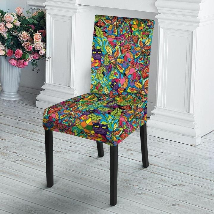 Psychedelic Jungle Forest Floral Chair Cover
