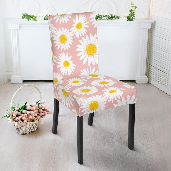 Cute Pink Daisy Pattern Print Chair Cover