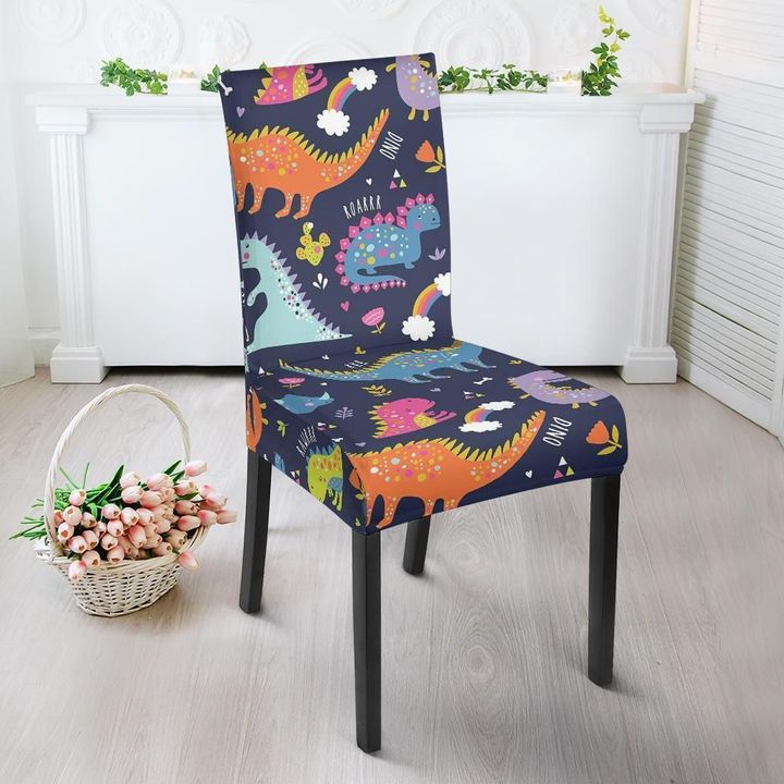 Cartoon Dino Dinosaur Pattern Print Chair Cover