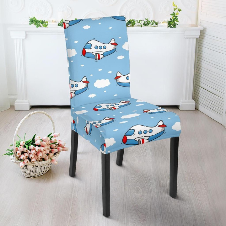Print Airplane Pattern Chair Cover
