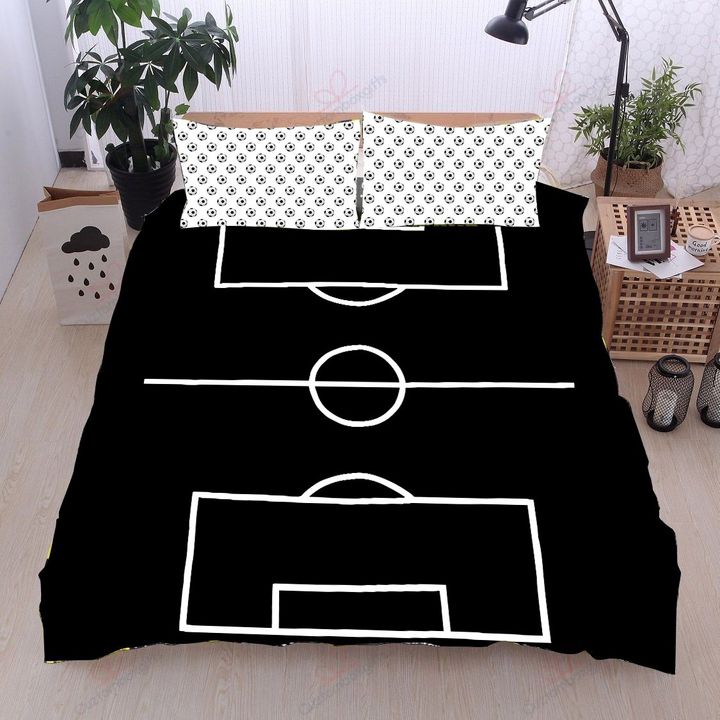 Soccer Black Stripes Soccer Dots Bedding Set Bedroom Decor