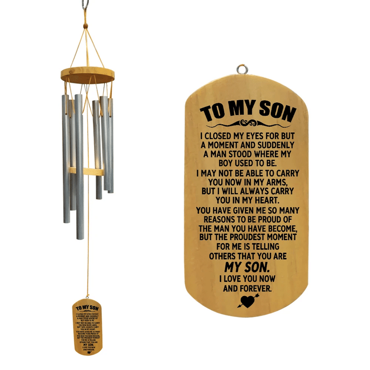 Always Carry You In My Heart Gift For Son Wind Chimes