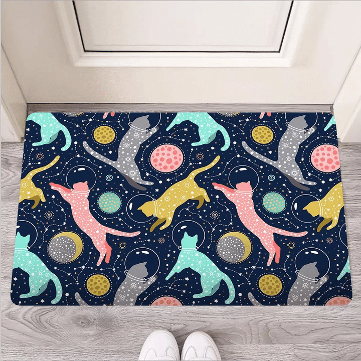 Space Cat Print Door Mat