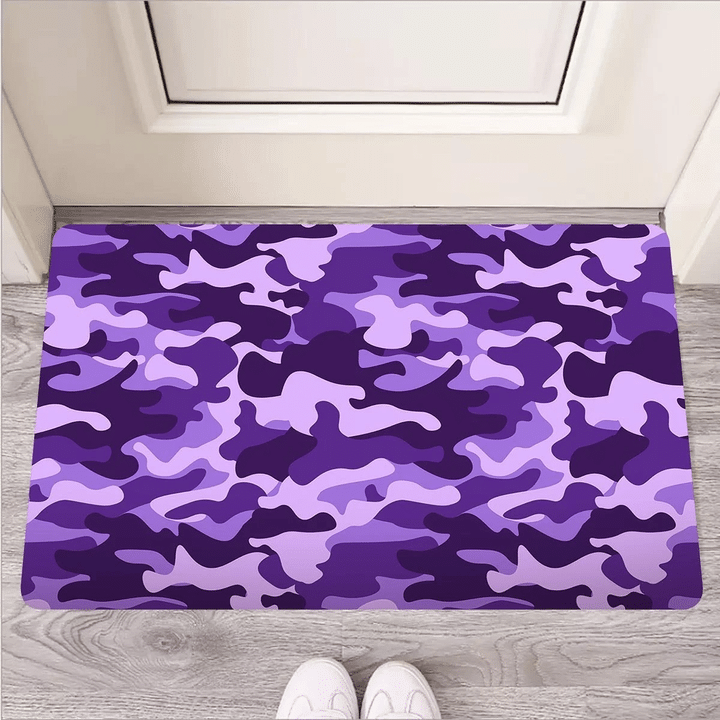 Purple Camo Print Door Mat