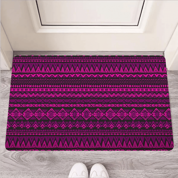 Neon Pink Ethic Aztec Print Door Mat