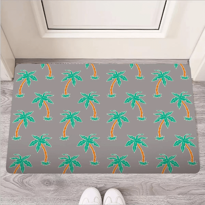 Cartoon Palm Tree Hawaiian Print Door Mat