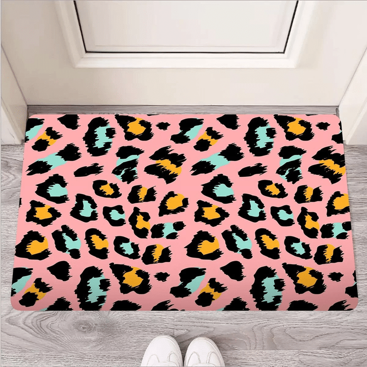 Pink Cheetah Print Door Mat