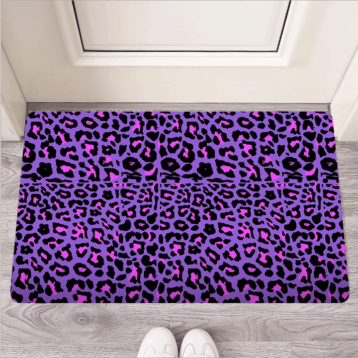 Purple Leopard Door Mat