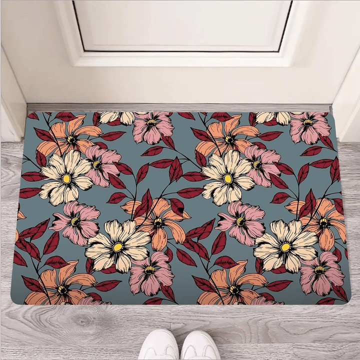 Flower Print Door Mat